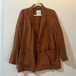 Tan, Lightweight Madewell Linen Blazer